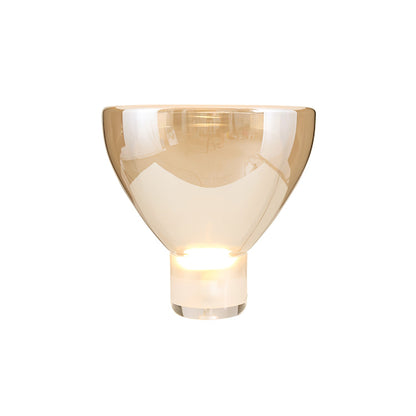 Aella Table Lamp | Glass & Metal | Cognac & Smoke Grey
