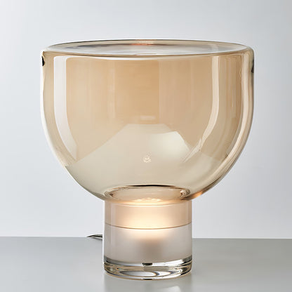 Aella Table Lamp | Glass & Metal | Cognac & Smoke Grey