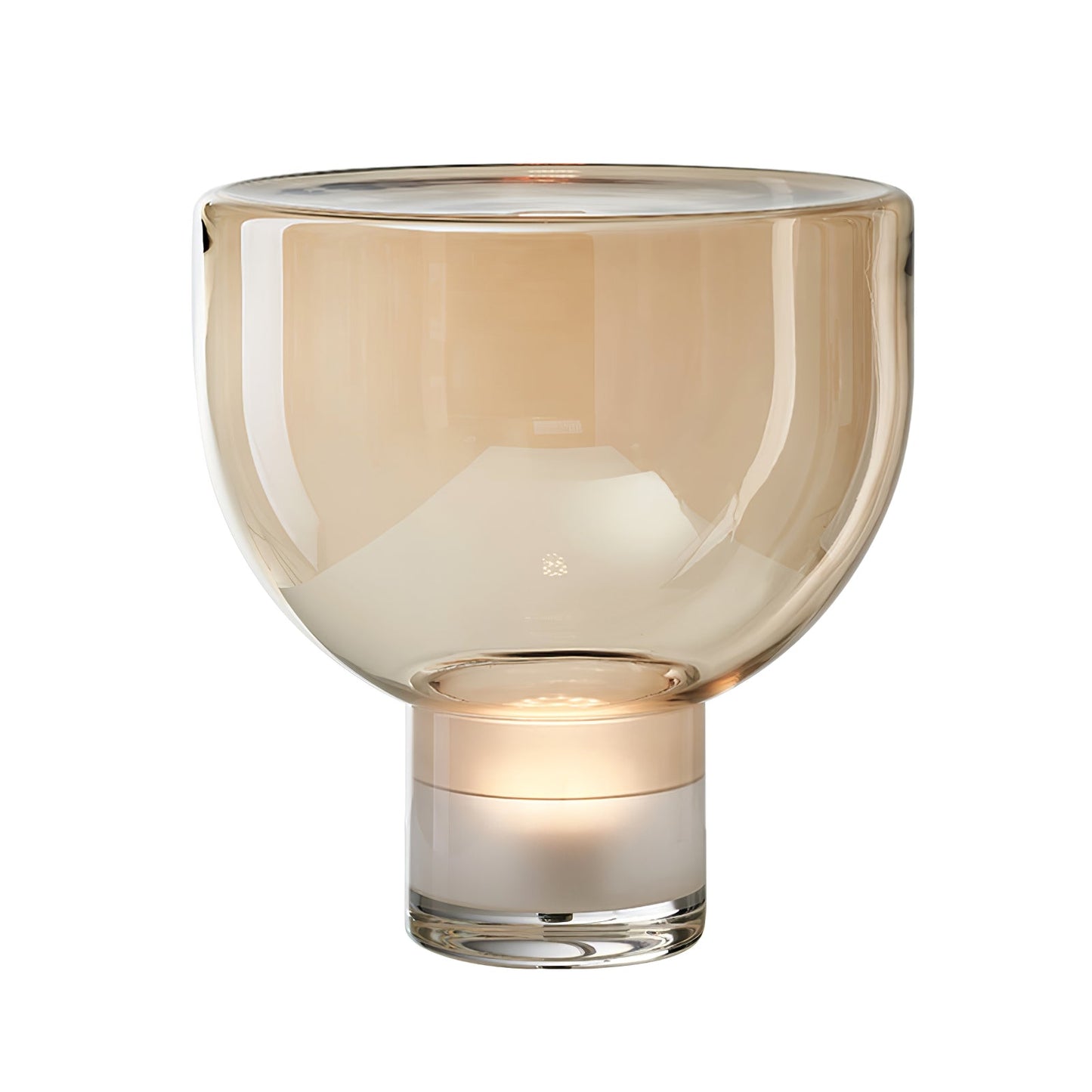 Aella Table Lamp | Glass & Metal | Cognac & Smoke Grey