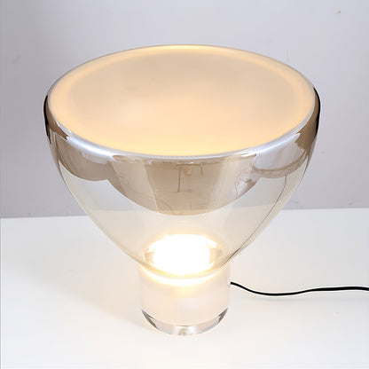 Aella Table Lamp | Glass & Metal | Cognac & Smoke Grey