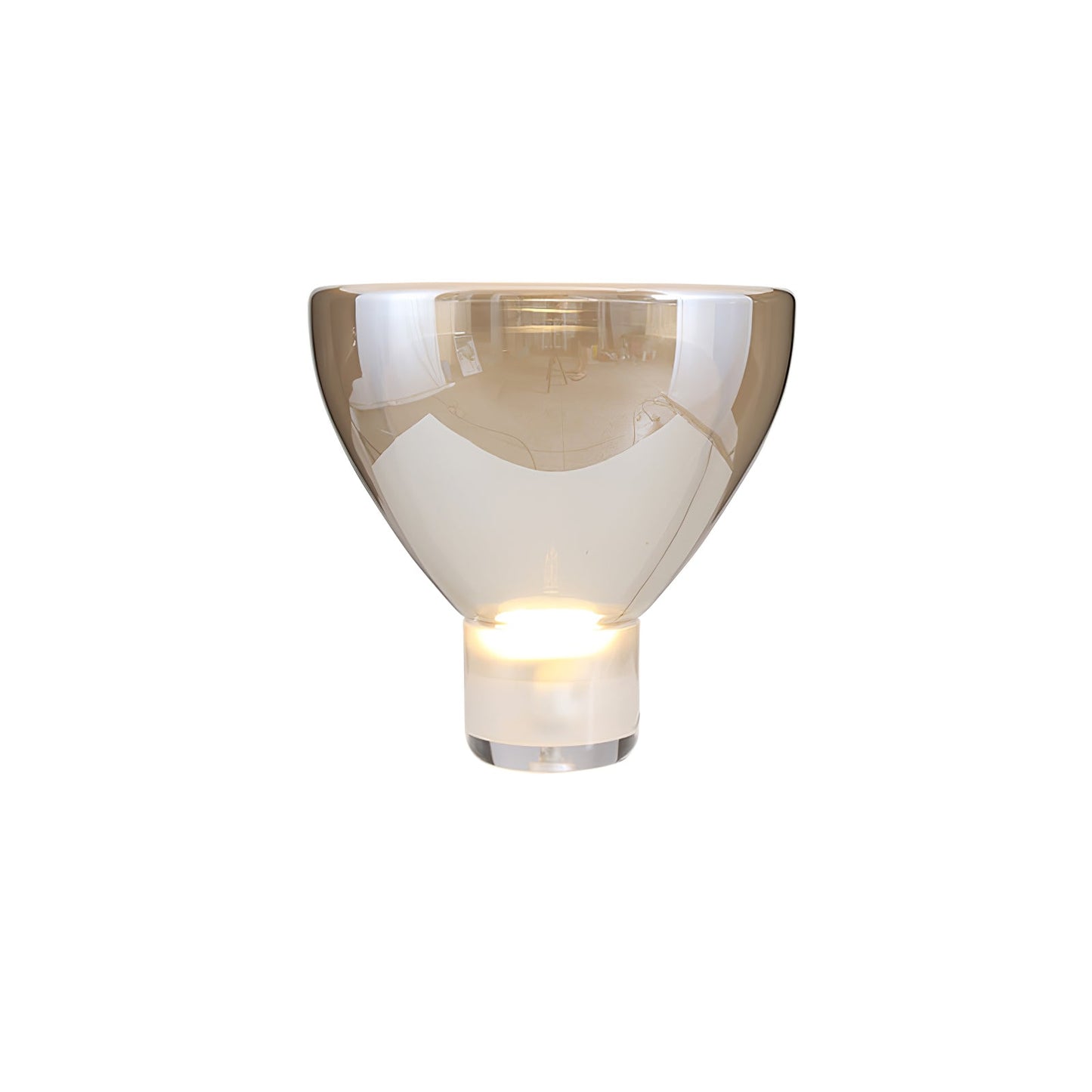Aella Table Lamp | Glass & Metal | Cognac & Smoke Grey