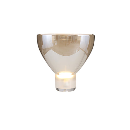 Aella Table Lamp | Glass & Metal | Cognac & Smoke Grey