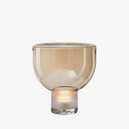Aella Table Lamp | Glass & Metal | Cognac & Smoke Grey