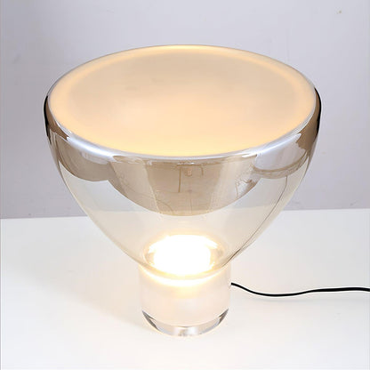 Aella Table Lamp | Glass & Metal | Cognac & Smoke Grey