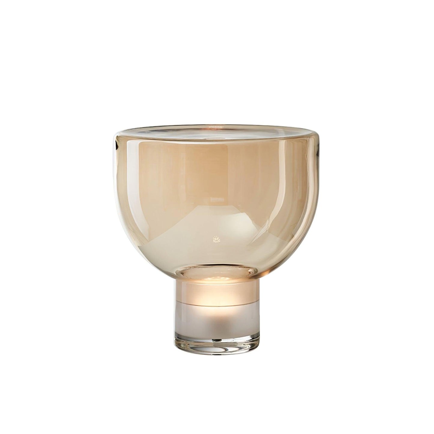 Aella Table Lamp | Glass & Metal | Cognac & Smoke Grey