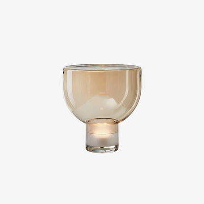 Aella Table Lamp | Glass & Metal | Cognac & Smoke Grey