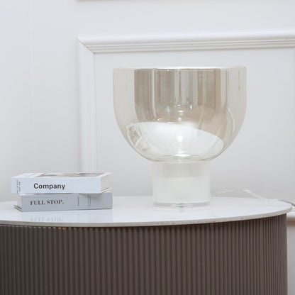Aella Table Lamp | Glass & Metal | Cognac & Smoke Grey