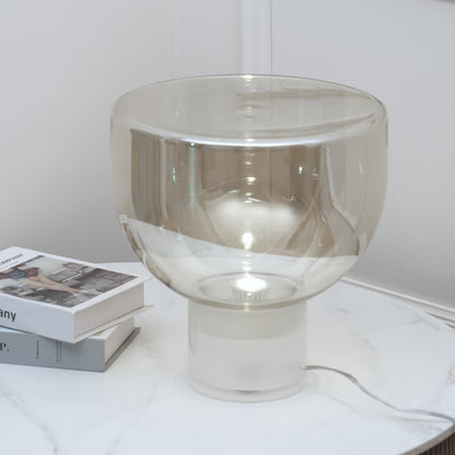 Aella Table Lamp | Glass & Metal | Cognac & Smoke Grey