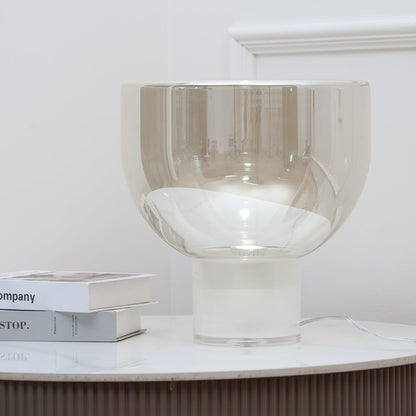 Aella Table Lamp | Glass & Metal | Cognac & Smoke Grey