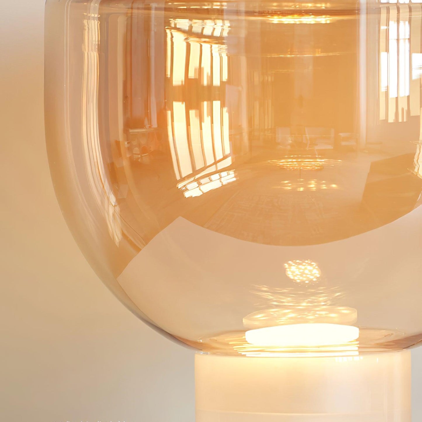 Aella Table Lamp | Glass & Metal | Cognac & Smoke Grey
