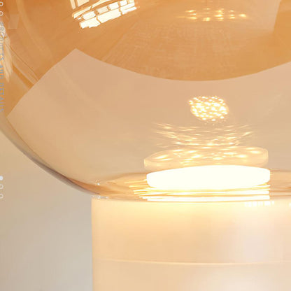 Aella Table Lamp | Glass & Metal | Cognac & Smoke Grey