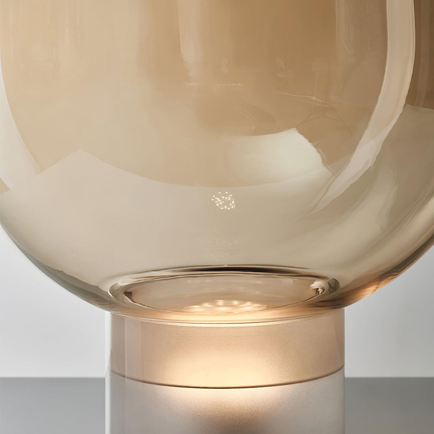 Aella Table Lamp | Glass & Metal | Cognac & Smoke Grey