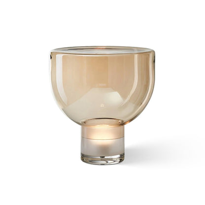 Aella Table Lamp | Glass & Metal | Cognac & Smoke Grey