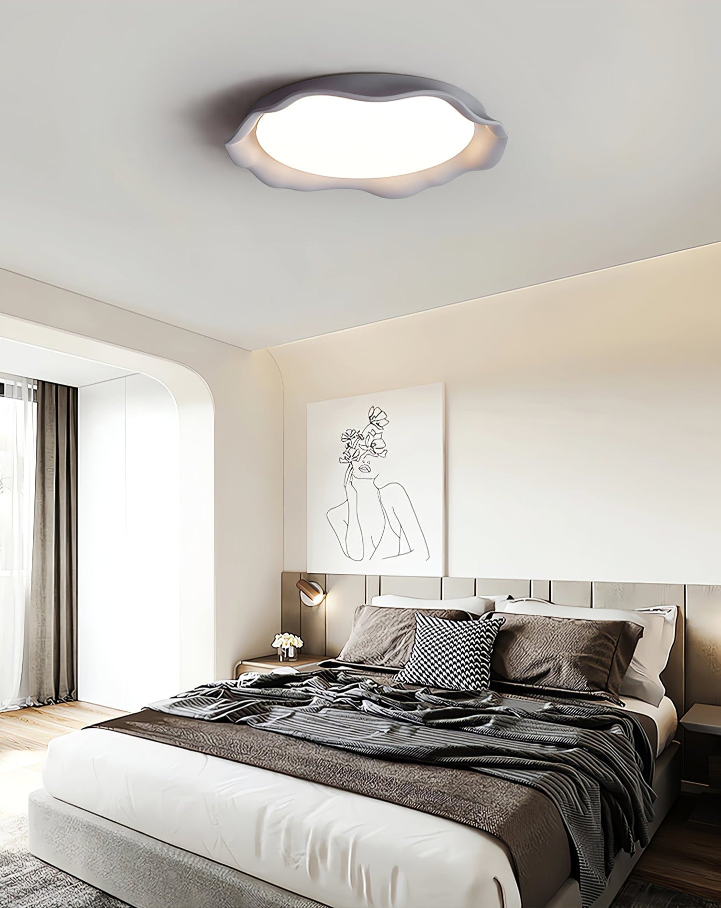 Aera Ceiling Light | Microcement | Gray, Beige, White