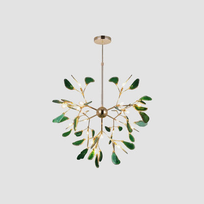 Agate Flake Chandelier | Natural Agate & Metal | Gold Finish