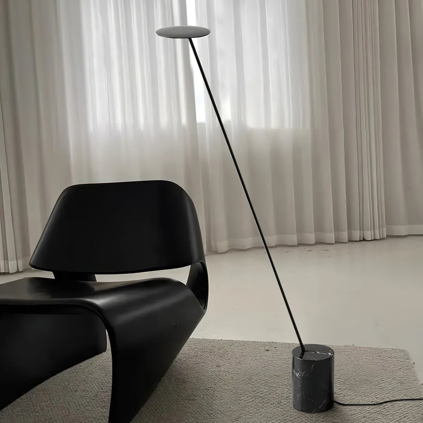 Agniya Floor Lamp | Premium Marble Base | Black & White