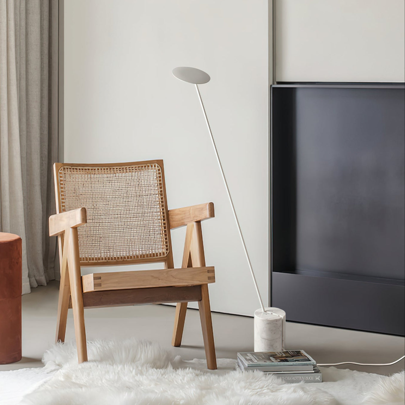 Agniya Floor Lamp | Premium Marble Base | Black & White