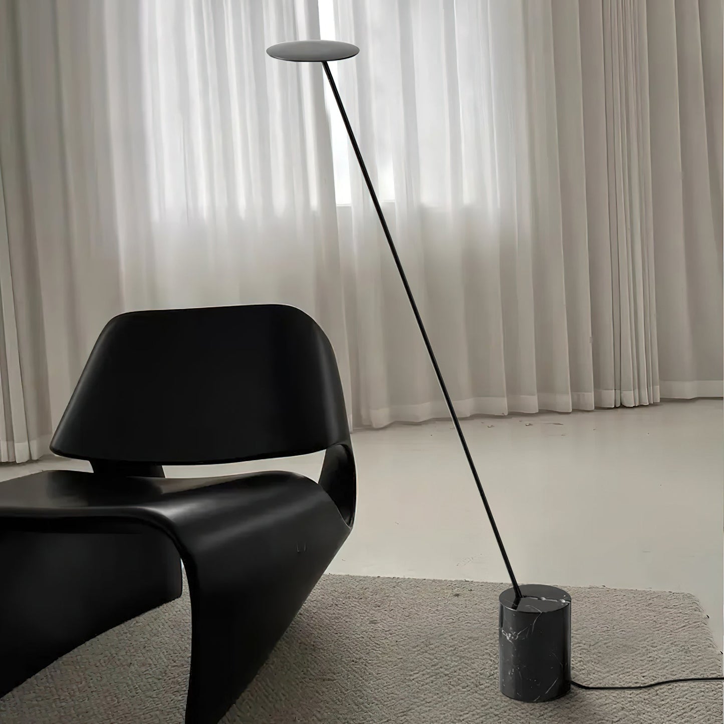 Agniya Floor Lamp | Premium Marble Base | Black & White