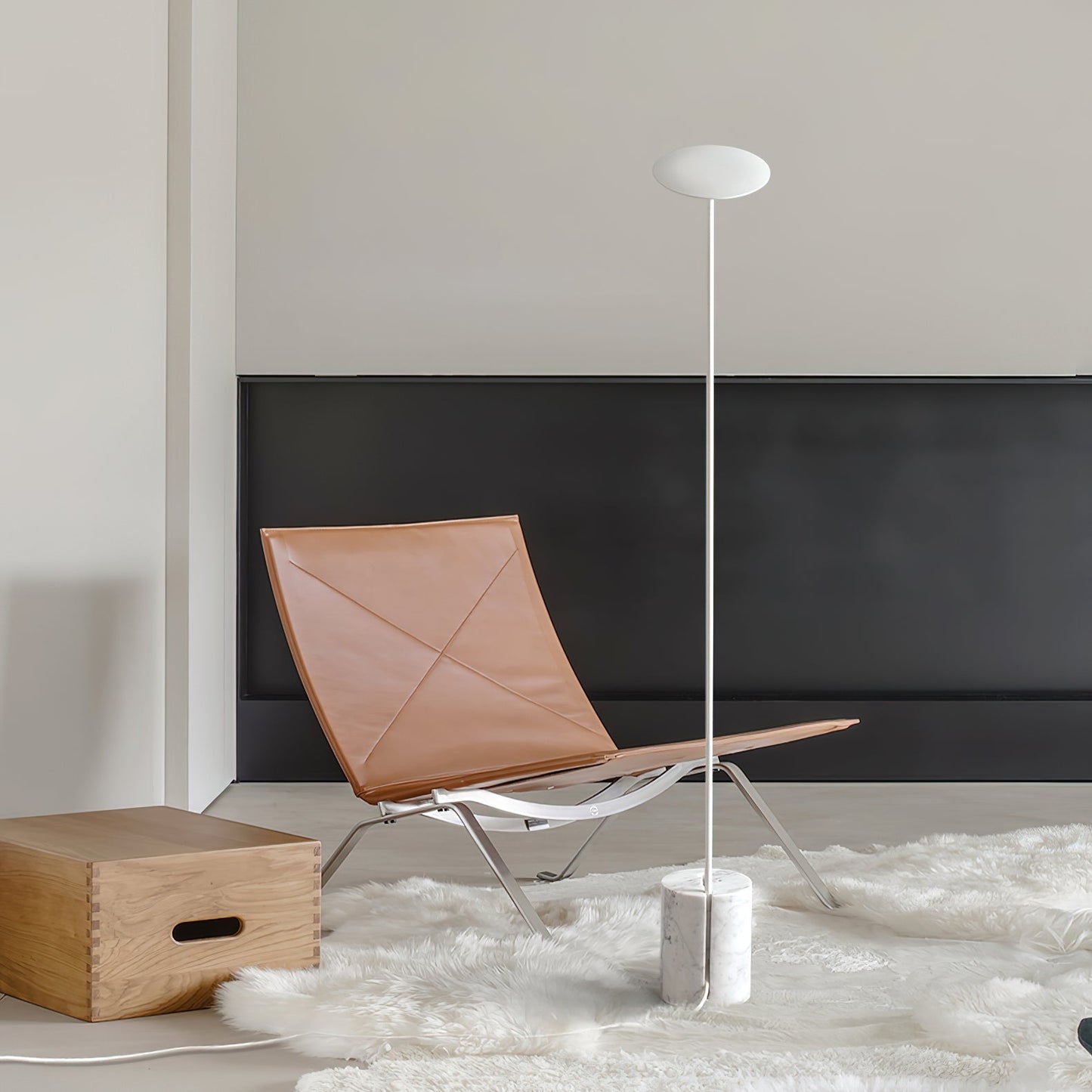 Agniya Floor Lamp | Premium Marble Base | Black & White