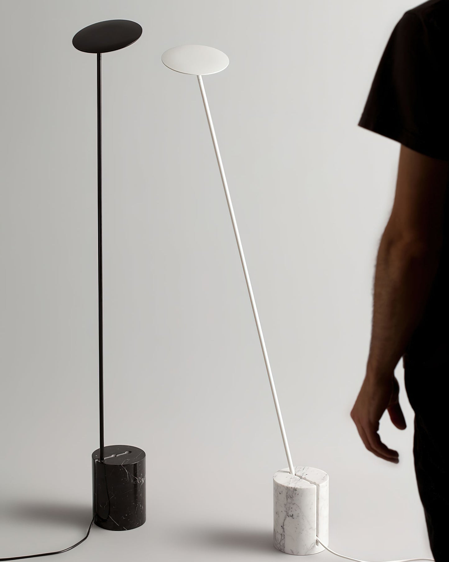 Agniya Floor Lamp | Premium Marble Base | Black & White
