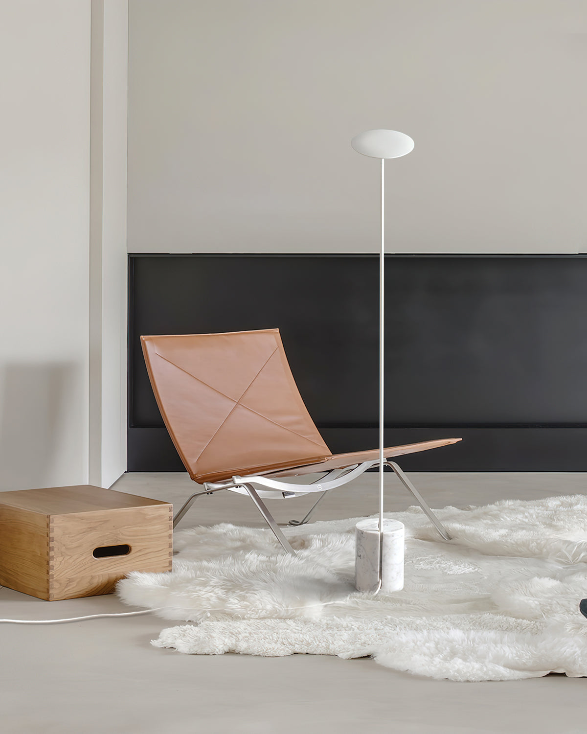 Agniya Floor Lamp | Premium Marble Base | Black & White