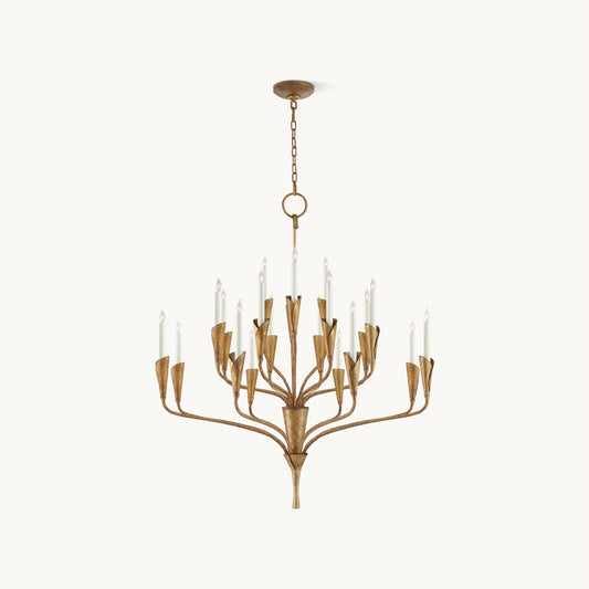 Aiden Chandelier | Antique Brass & Black Finish | 16 or 20 Lights