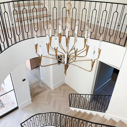 Aiden Chandelier | Antique Brass & Black Finish | 16 or 20 Lights