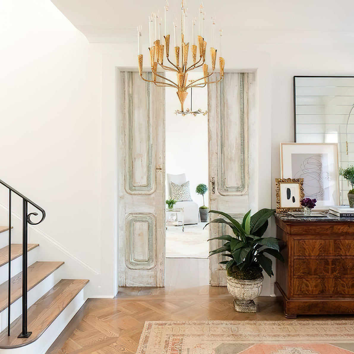 Aiden Chandelier | Antique Brass & Black Finish | 16 or 20 Lights