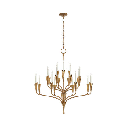 Aiden Chandelier | Antique Brass & Black Finish | 16 or 20 Lights