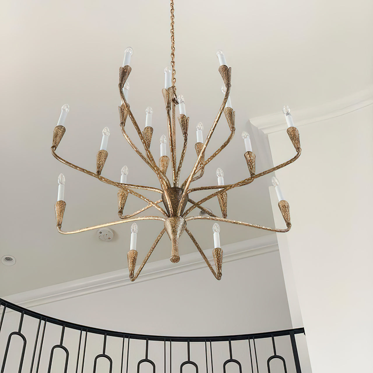 Aiden Chandelier | Antique Brass & Black Finish | 16 or 20 Lights