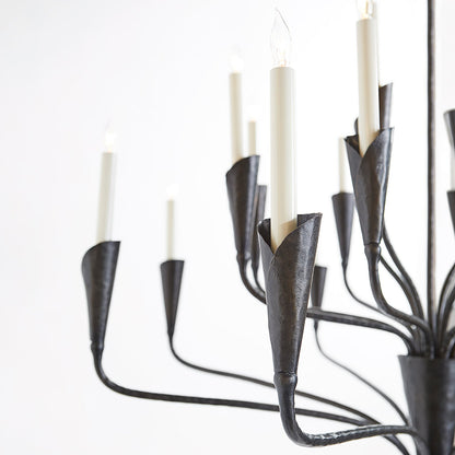 Aiden Chandelier | Antique Brass & Black Finish | 16 or 20 Lights