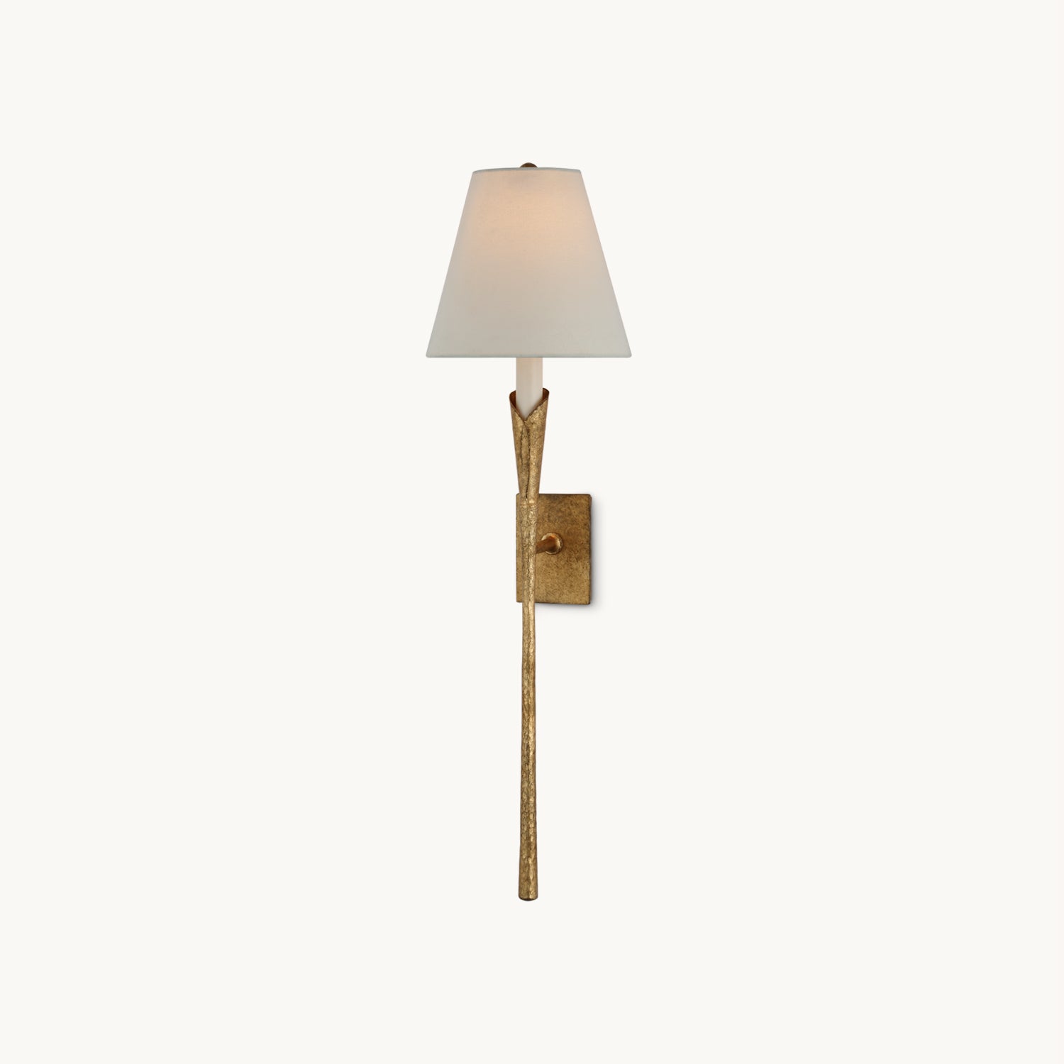 Aiden Wall Light | Hammered Brass | White Shade