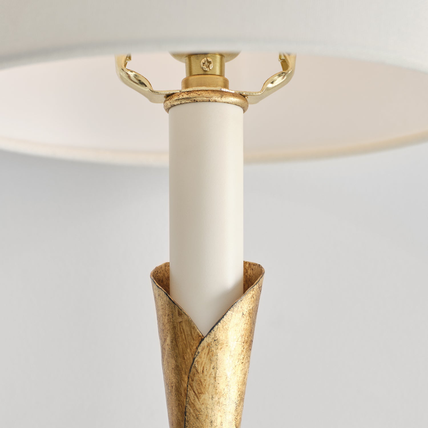 Aiden Wall Light | Hammered Brass | White Shade