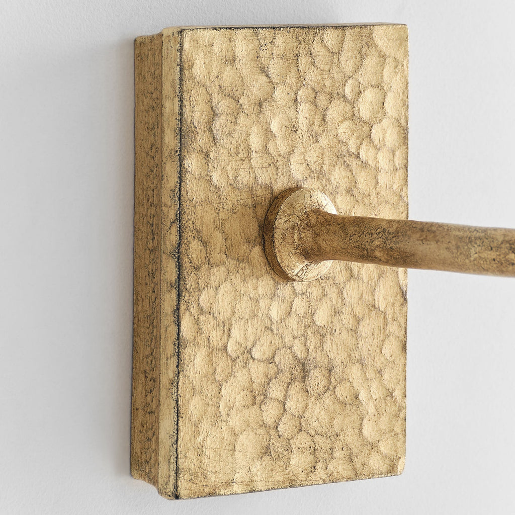 Aiden Wall Light | Hammered Brass | White Shade