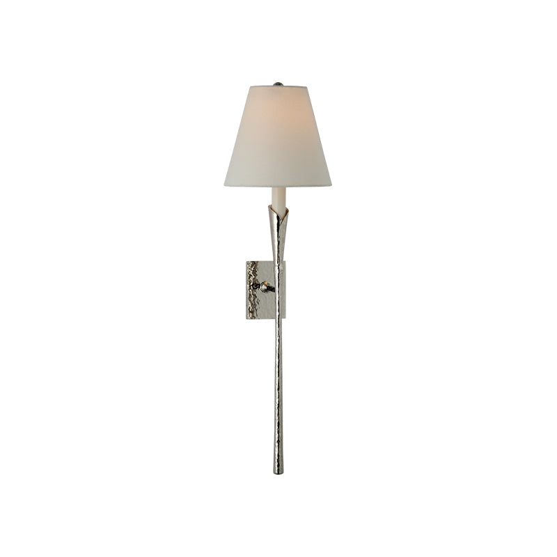 Aiden Wall Light | Hammered Brass | White Shade