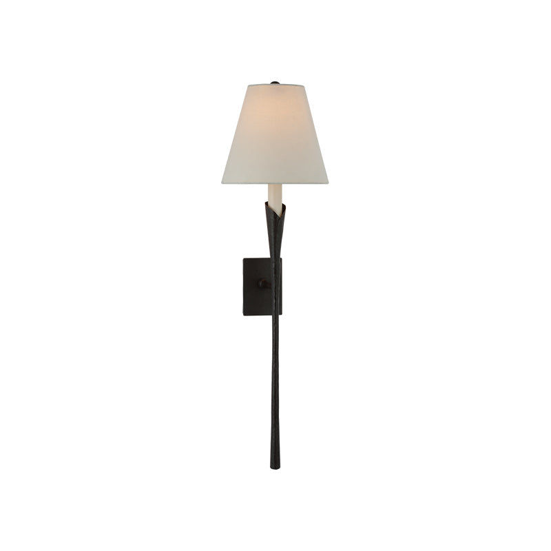 Aiden Wall Light | Hammered Brass | White Shade