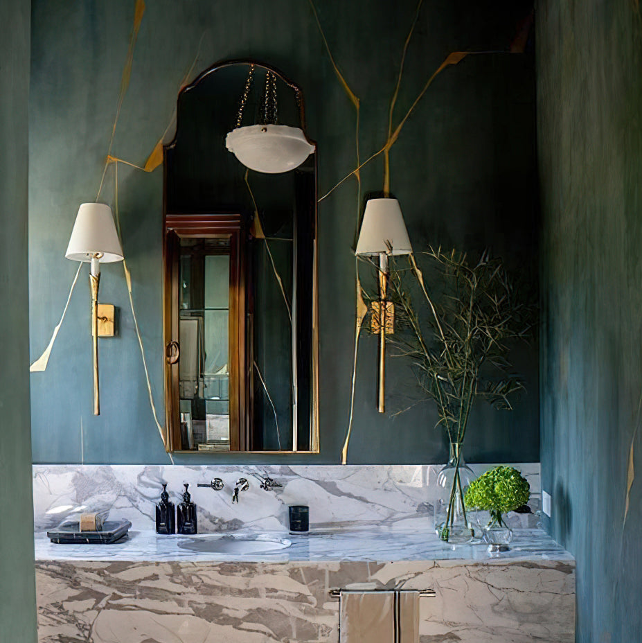 Aiden Wall Light | Hammered Brass | White Shade