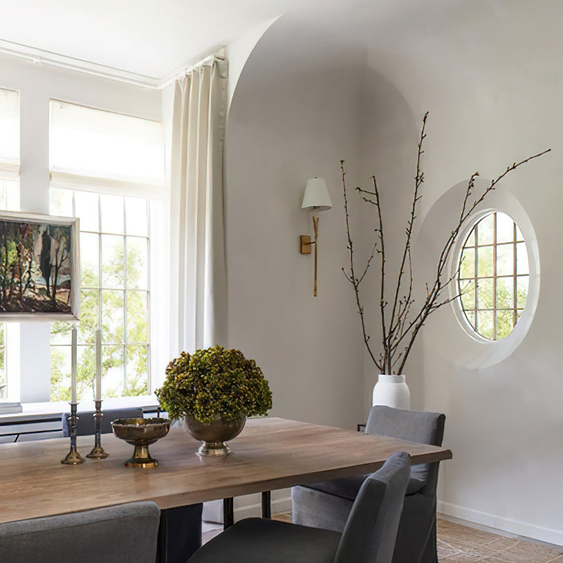 Aiden Wall Light | Hammered Brass | White Shade