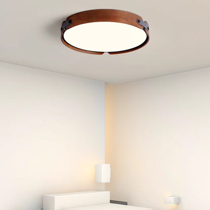 Aiwen Wood Ceiling Light | Wood & Metal | Walnut Color
