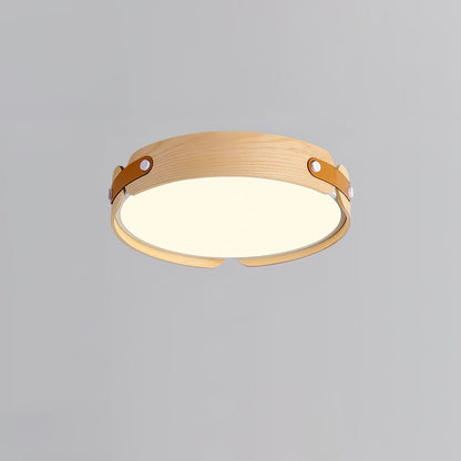 Aiwen Wood Ceiling Light | Wood & Metal | Walnut Color