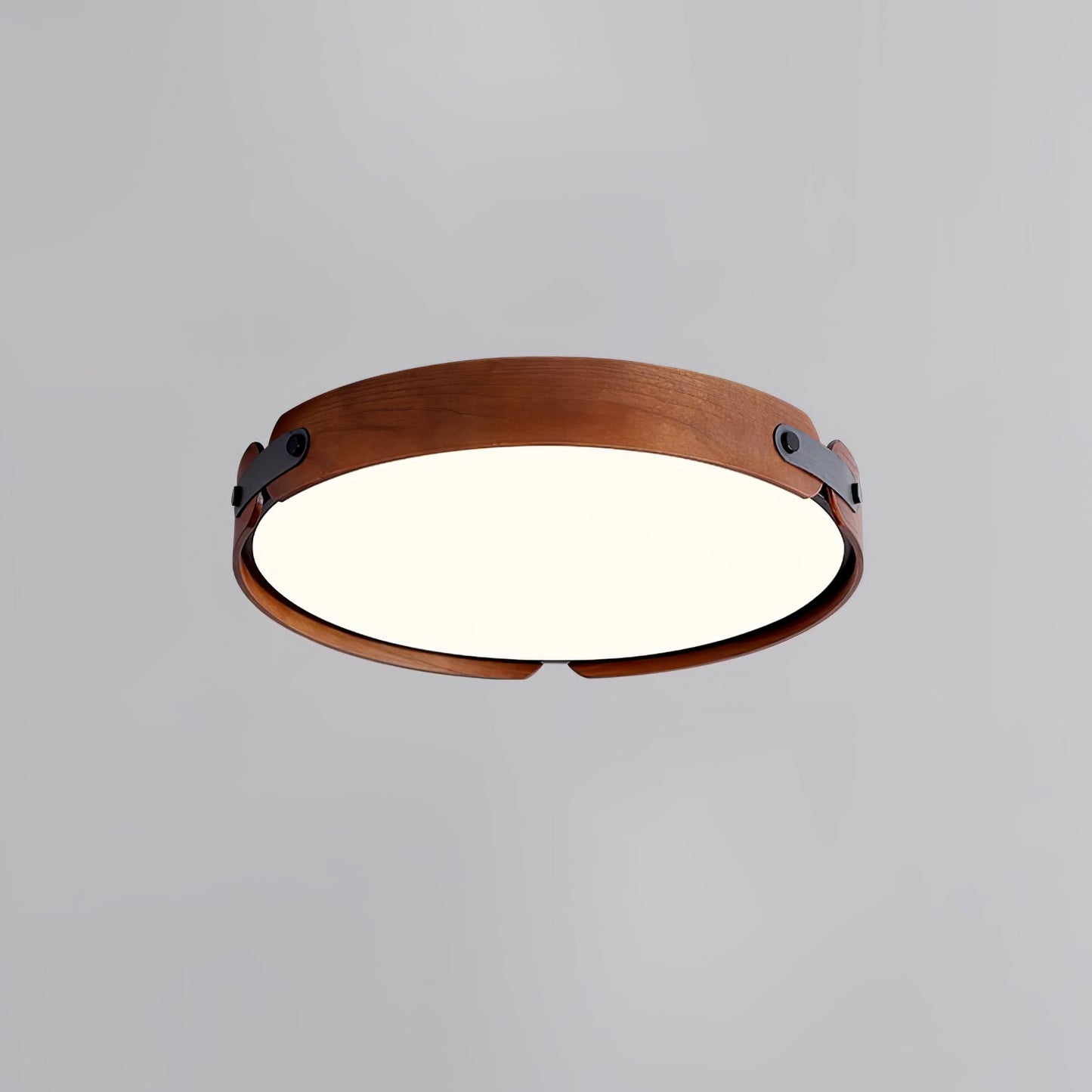 Aiwen Wood Ceiling Light | Wood & Metal | Walnut Color