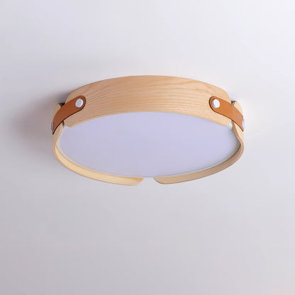 Aiwen Wood Ceiling Light | Wood & Metal | Walnut Color