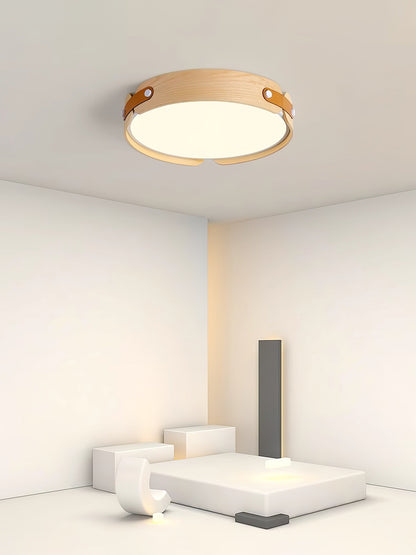 Aiwen Wood Ceiling Light | Wood & Metal | Walnut Color