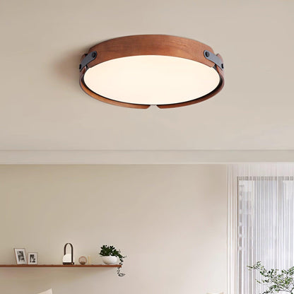 Aiwen Wood Ceiling Light | Wood & Metal | Walnut Color