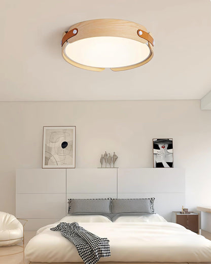 Aiwen Wood Ceiling Light | Wood & Metal | Walnut Color
