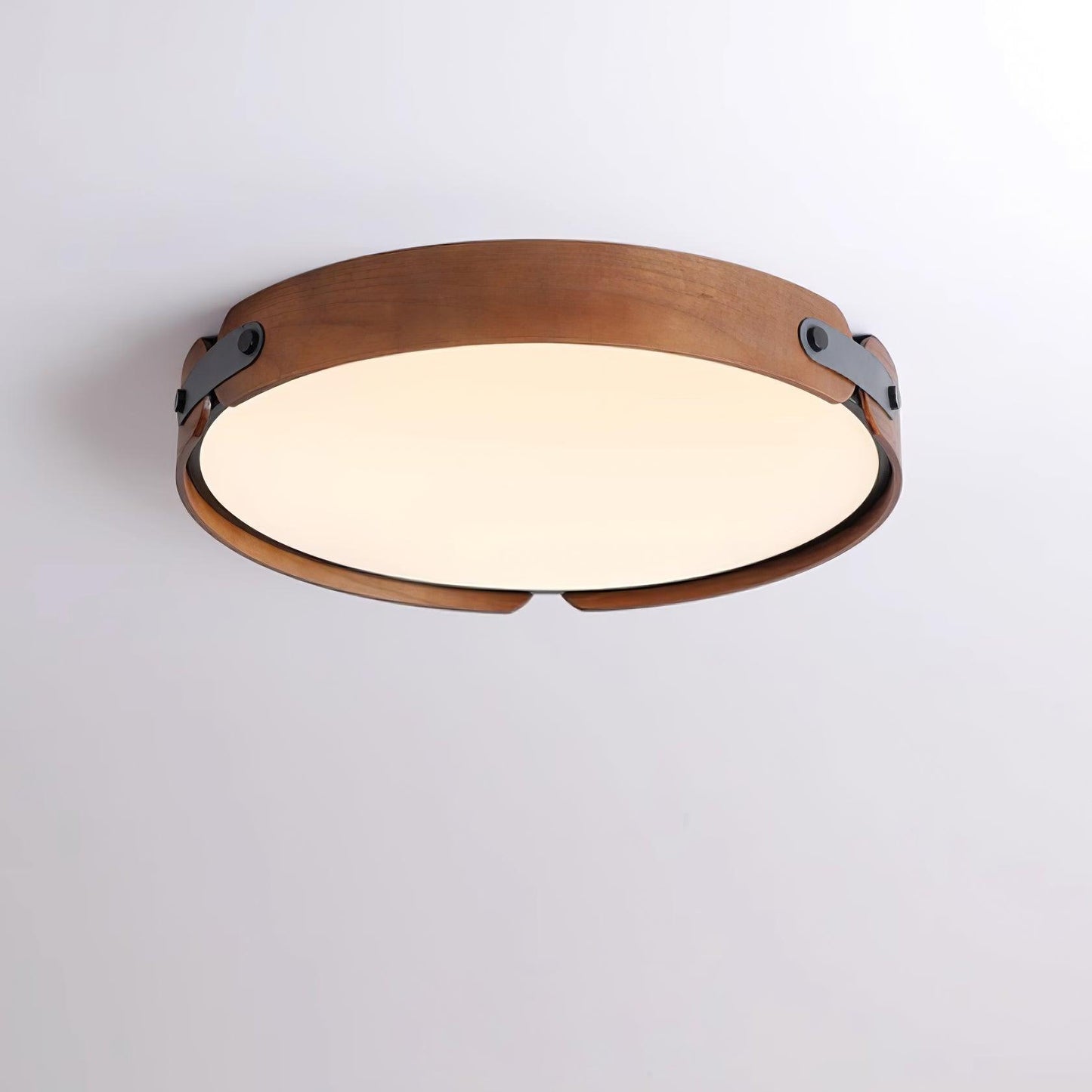 Aiwen Wood Ceiling Light | Wood & Metal | Walnut Color