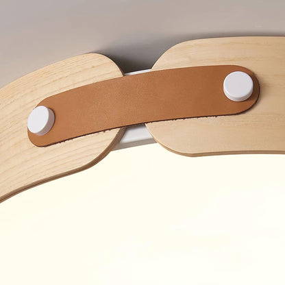 Aiwen Wood Ceiling Light | Wood & Metal | Walnut Color