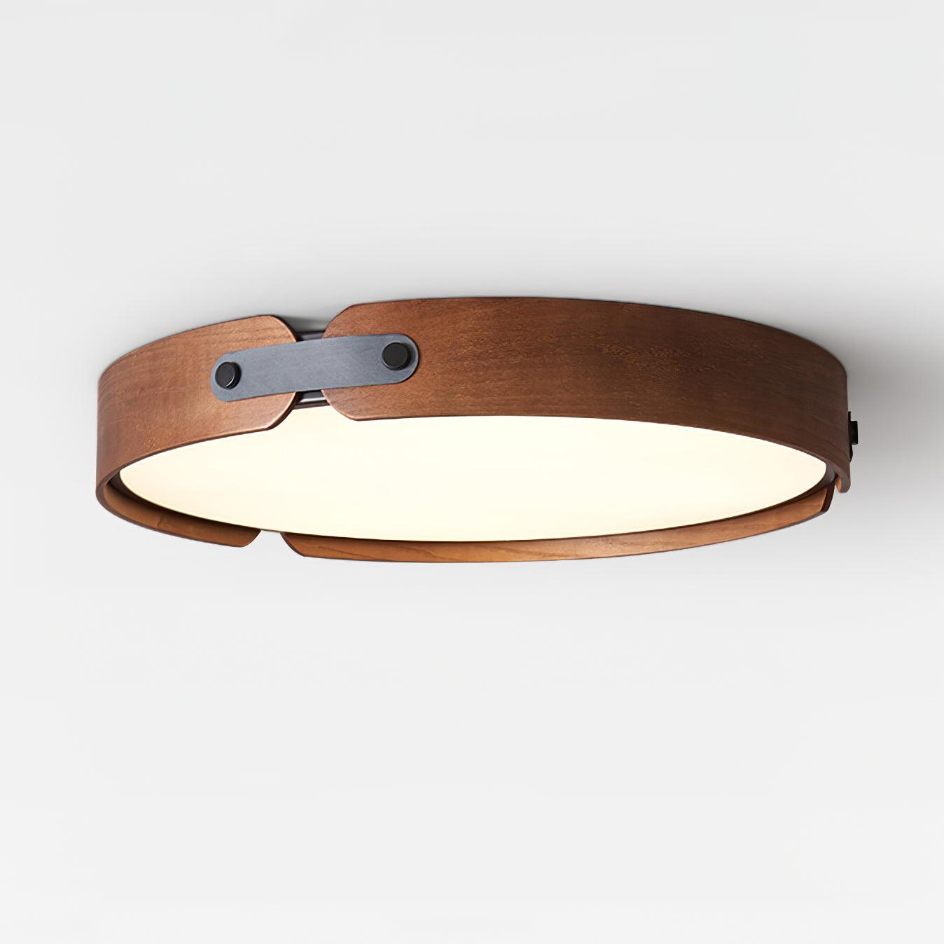 Aiwen Wood Ceiling Light | Wood & Metal | Walnut Color