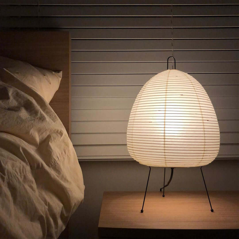 Akari Paper Table Lamp | Mulberry Rice Paper & Metal | 26cm, 30cm, 40cm Sizes
