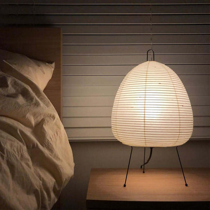Akari Paper Table Lamp | Mulberry Rice Paper & Metal | 26cm, 30cm, 40cm Sizes